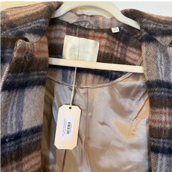 Doen Kent Cape Maclaine Plaid Fringe Wool Coat Size XS/S NWT - Picture 2 of 6